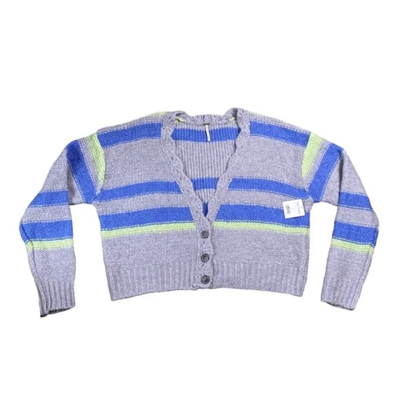 🎉SALE🎉Free People Fine Time Knit Cardigan Sweater/ Neptune/ XS - Picture 5 of 9
